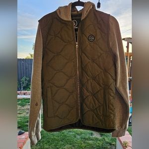 Volcom Jacket Military Green with Gray Fleece and Hood